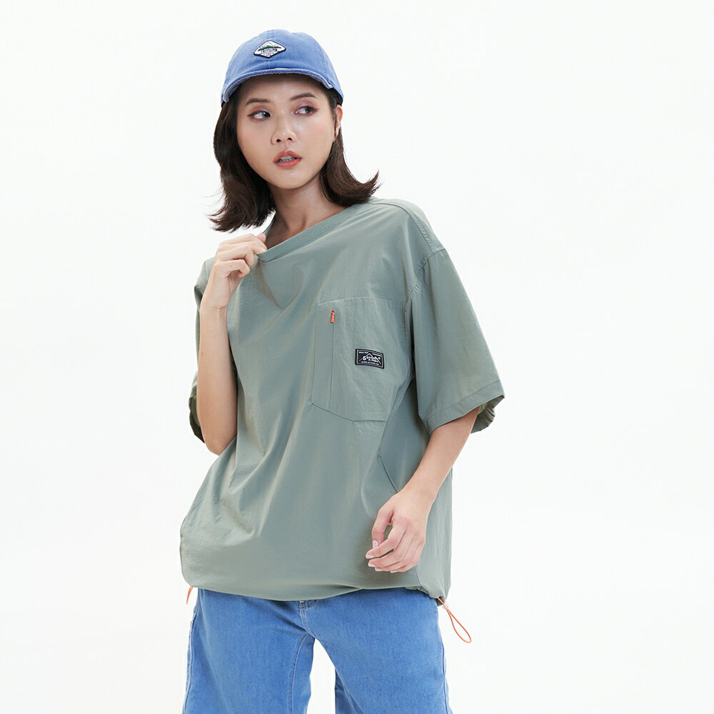 中性寬版吸排上衣-綠色【5th STREET】【APP下單享4%點數】 ★春夏新品★春夏SALE
