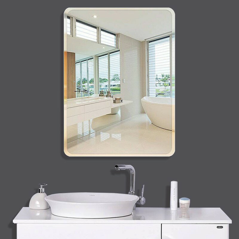 防爆衛生間鏡子浴室鏡無框壁掛貼墻免打孔化妝鏡洗手間黏貼衛浴鏡