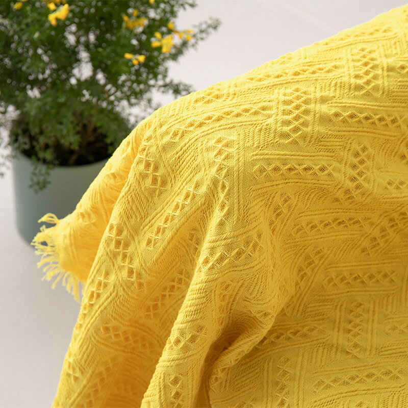 北歐四季通用姜黃色全蓋沙發套純色個性沙發巾蓋巾防滑全蓋沙發墊