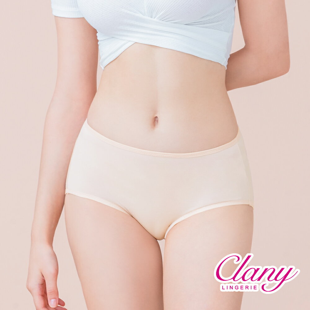 【可蘭霓Clany】台灣製蠶絲蛋白親膚M-XL健康彈性內褲 包覆包臀環保(燕麥膚 2152-16)環保安心染劑