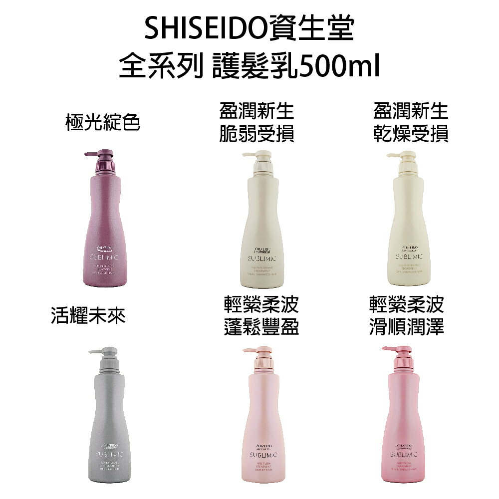 SHISEIDO 資生堂 芯之麗 活耀未來 盈潤新生 輕縈柔波 極光綻色 護髮乳 沖水護髮 500ml