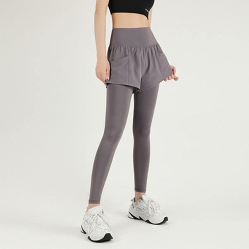 新款假兩件顯瘦遮臀運動褲 1