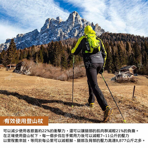 【FIZAN】超輕三節式健行登山杖2入特惠組 三色 伸縮拐杖 手杖 健走杖 高耐重 登山 露營 悠遊戶外 5