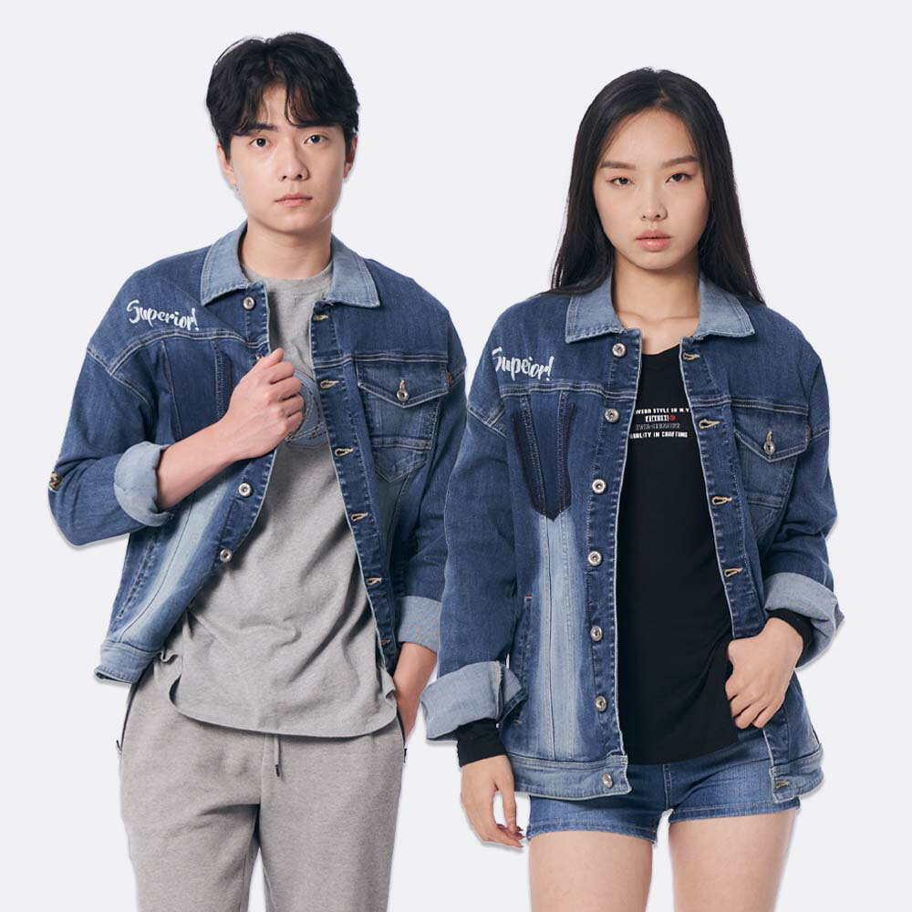 中性款 牛仔外套-酵洗藍 (510509) 【5th STREET】【APP下單享4%回饋】 聖誕禮物券 最高折700 1