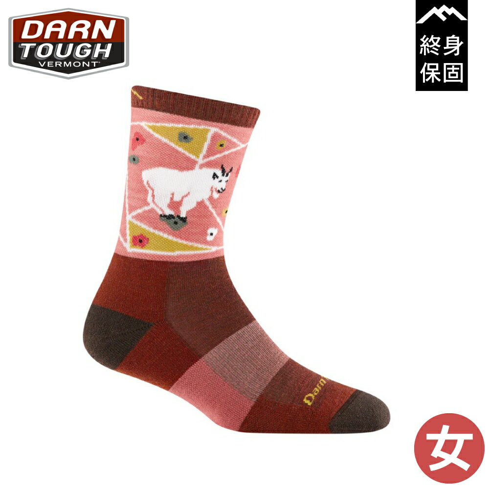 【DARN TOUGH 女CRITTER CLUB MICRO CREW LIGHTWEIGHT《粉/山羊》】5001/羊毛襪