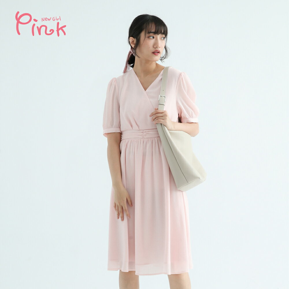 Pink* 粉紅OL上下班約會洋裝 Y4108AD