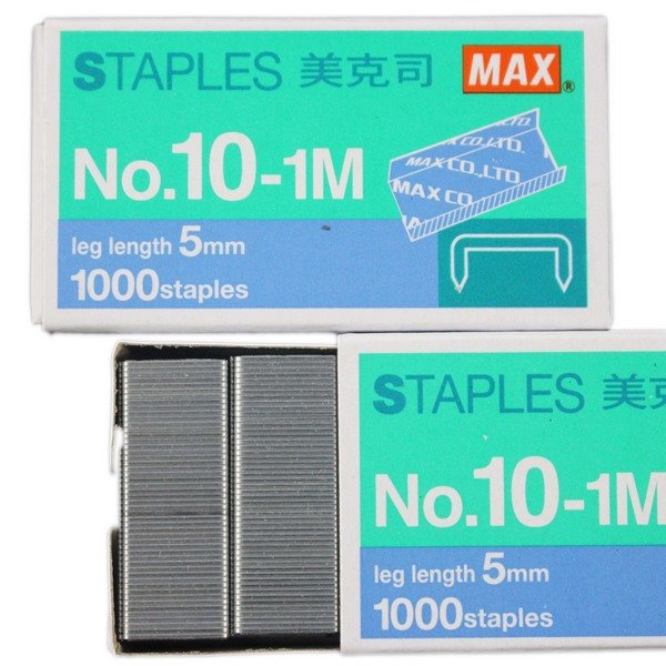 MAX 美克司 10號釘書針 NO.10-1M/一小盒1000pcs入(定10) 10號訂書針