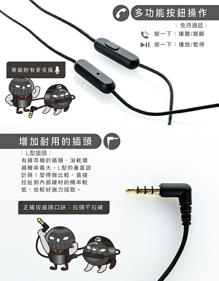 SONY 角色系列【黑寶耳機】 入耳式 線控 麥克風 【公司貨保固】 5