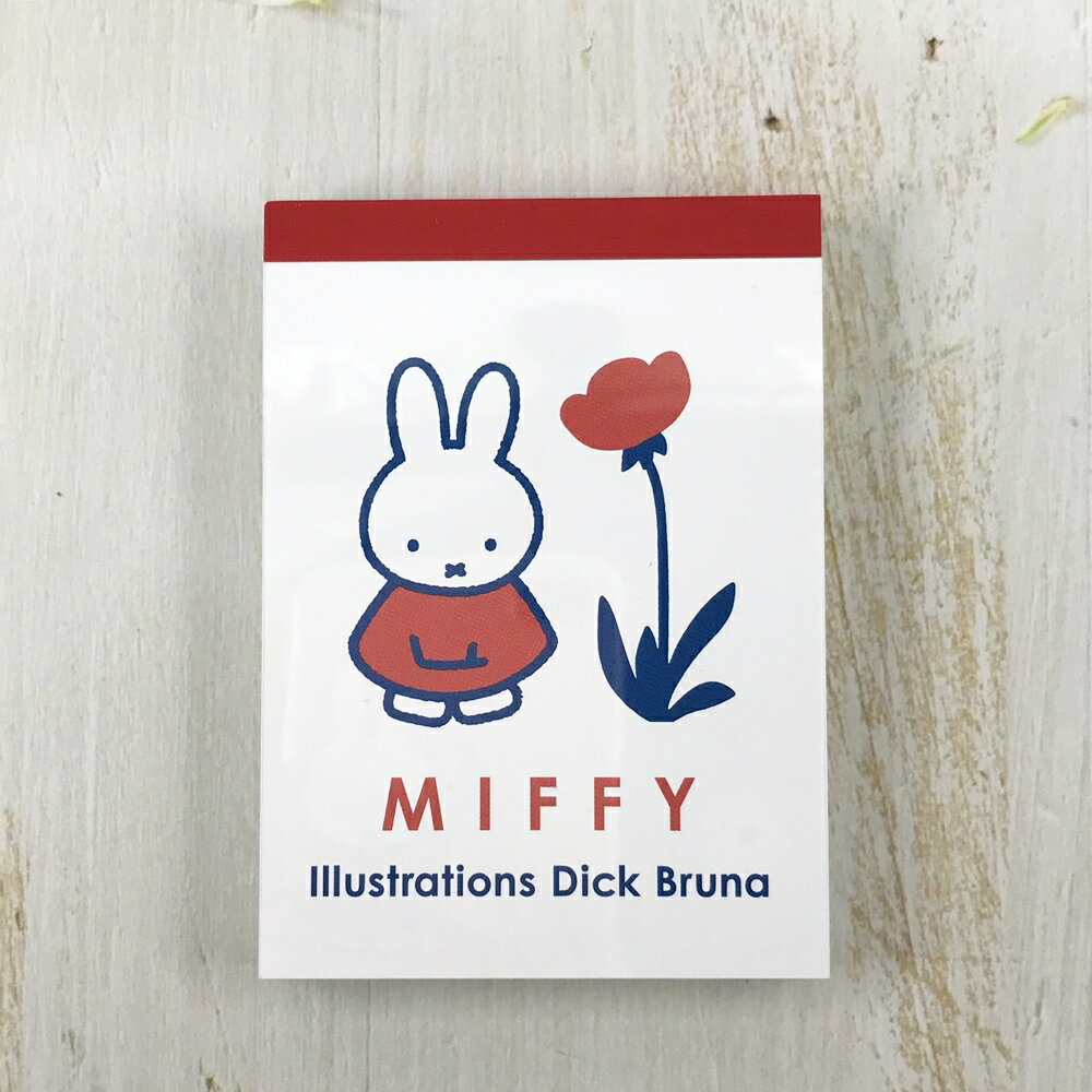 Miffy 米飛兔 米菲兔 日本製 迷你彩色便條紙(白色/紅花)-日本直送，現貨在台｜小鶴日貨