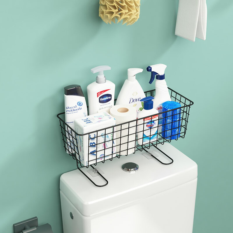 馬桶上方置物架衛生間墻面上壁掛免打孔廁所洗手間放衛生紙巾收納