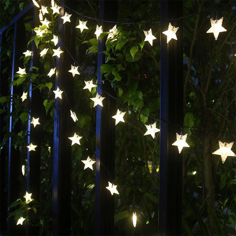 太陽能戶外庭院燈LED彩串燈防水花園別墅布置星星燈串裝飾閃燈帶