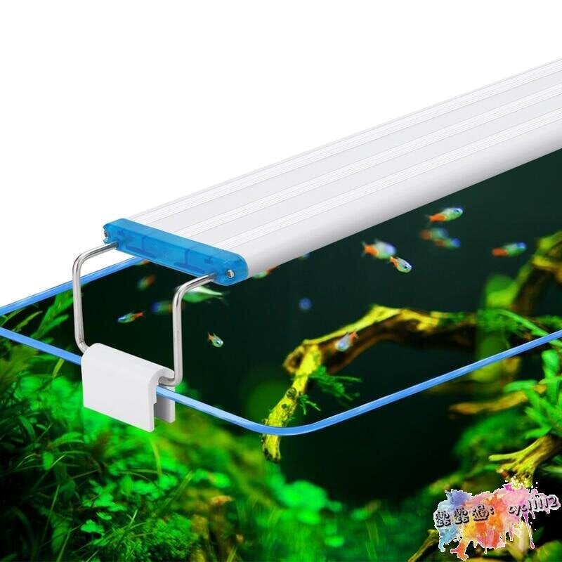 【臺灣公司 質量保證】 超薄水族燈 藍白光白光三色變 水草造景燈 缸支架燈 LED燈