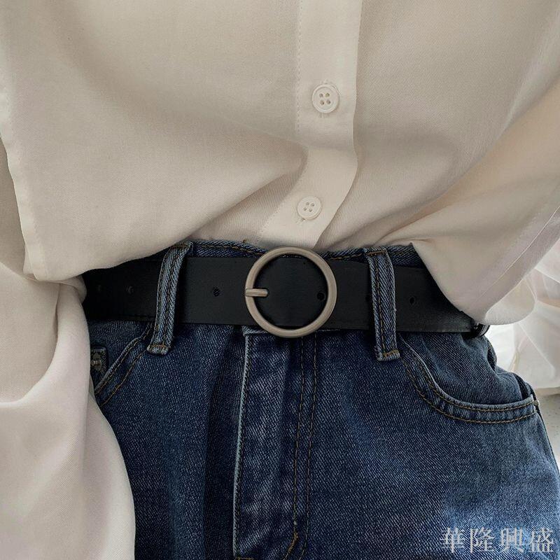 華隆 新款皮帶女潮年輕人學生韓版簡約百搭裝飾牛仔褲腰帶男裙子時尚黑