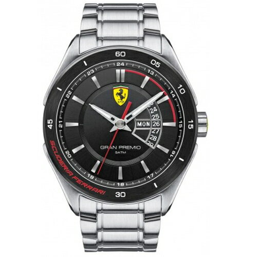 送禮首選★FERRARI Formula Italia 奢華經典黑麵鋼帶腕錶/0830189 附提袋【全館滿額折價★APP下單點數4倍送】線上購買享 實體門市同步服務