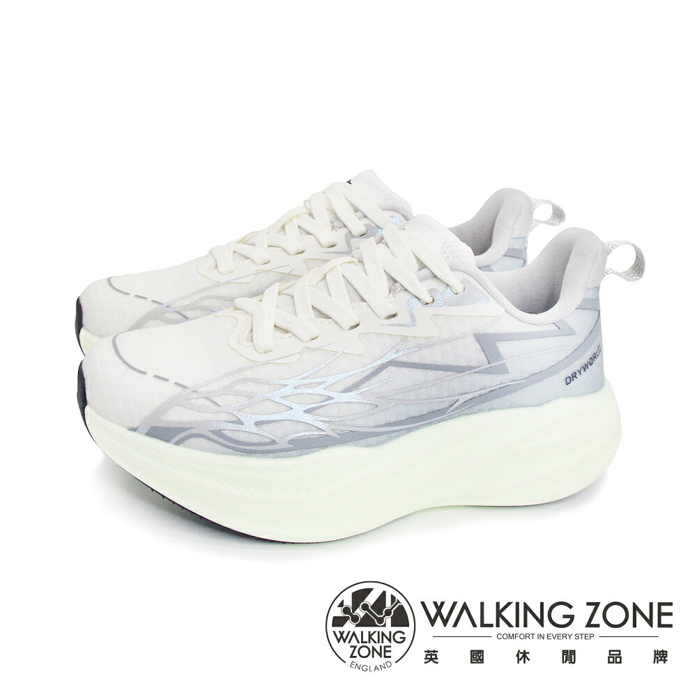 WALKING ZONE(女)DRYWORLD玩色漸層增高運動老爹休閒鞋 女鞋-白灰綠