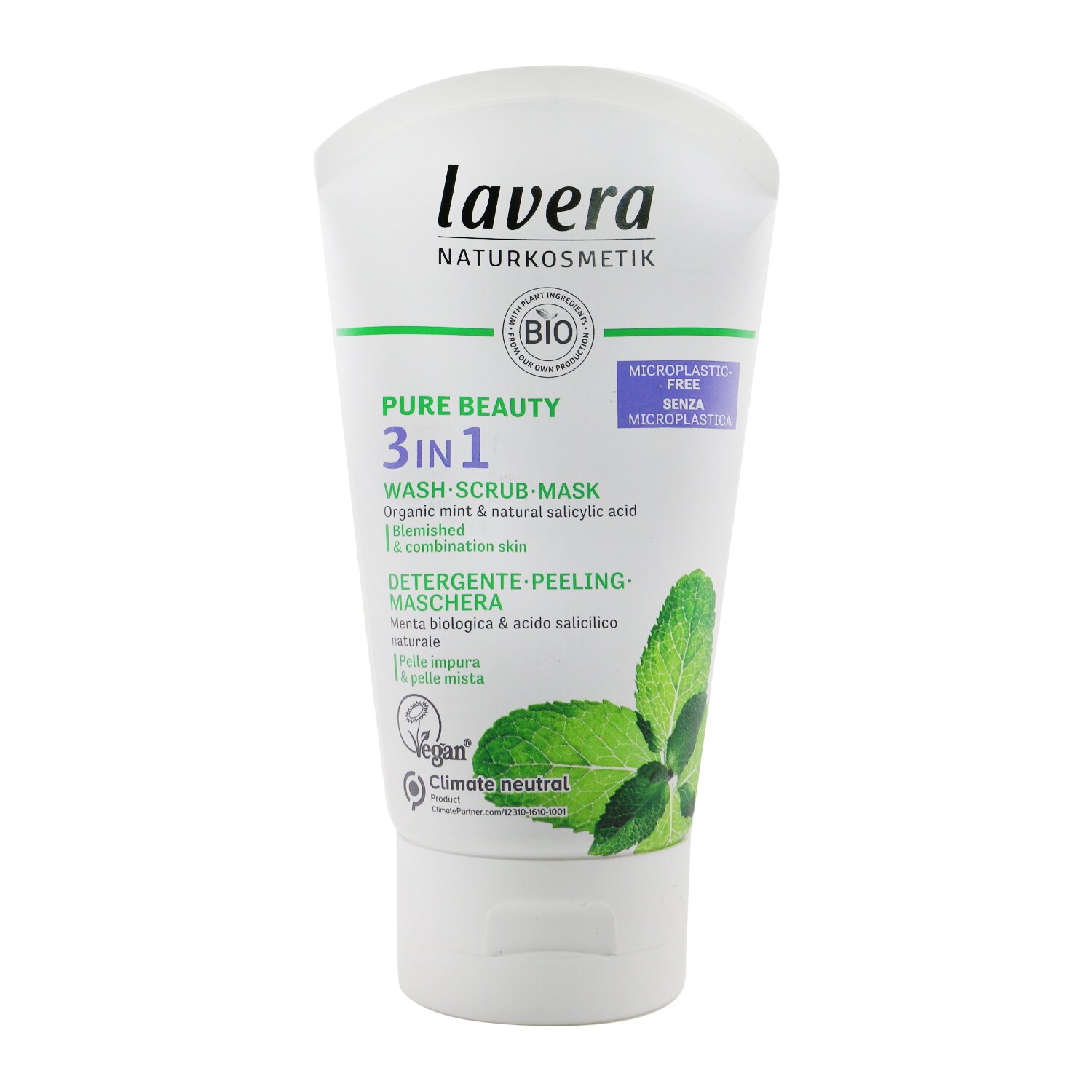 萊唯德 Lavera - 純美3 合 1 洗滌、磨砂、面膜 - 適用於瑕疵和混合性皮膚