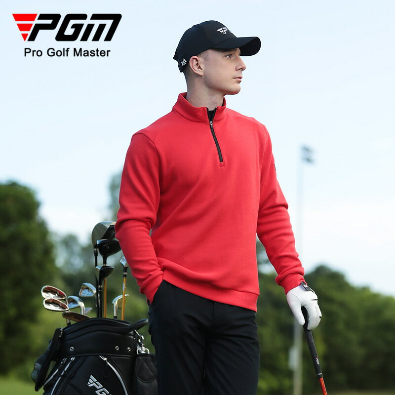 PGM高爾夫服裝男士長袖外套秋冬T恤拉鍊立領保暖男裝polo衫