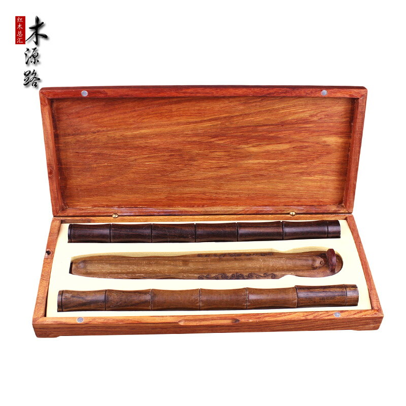 花梨木香盒 雞翅木線香筒香插四件套裝 香道用具用品古典木質香具