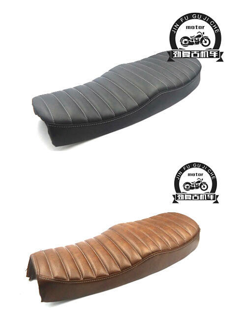 【可開發票】適用輕騎游俠機車車縫菱形座墊 大腳怪復古改裝超纖皮坐墊鞍座 1