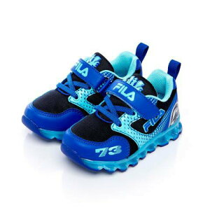 【FILA KIDS】 小童電燈TPR慢跑鞋 7-J852S-303 尺寸:140黑藍 童鞋 兒童慢跑鞋