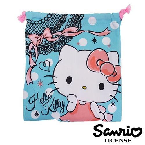 <br/><br/>  粉綠款【日本進口正版】 Hello Kitty 多功能束口袋 收納袋 抽繩束口袋 - 416669<br/><br/>