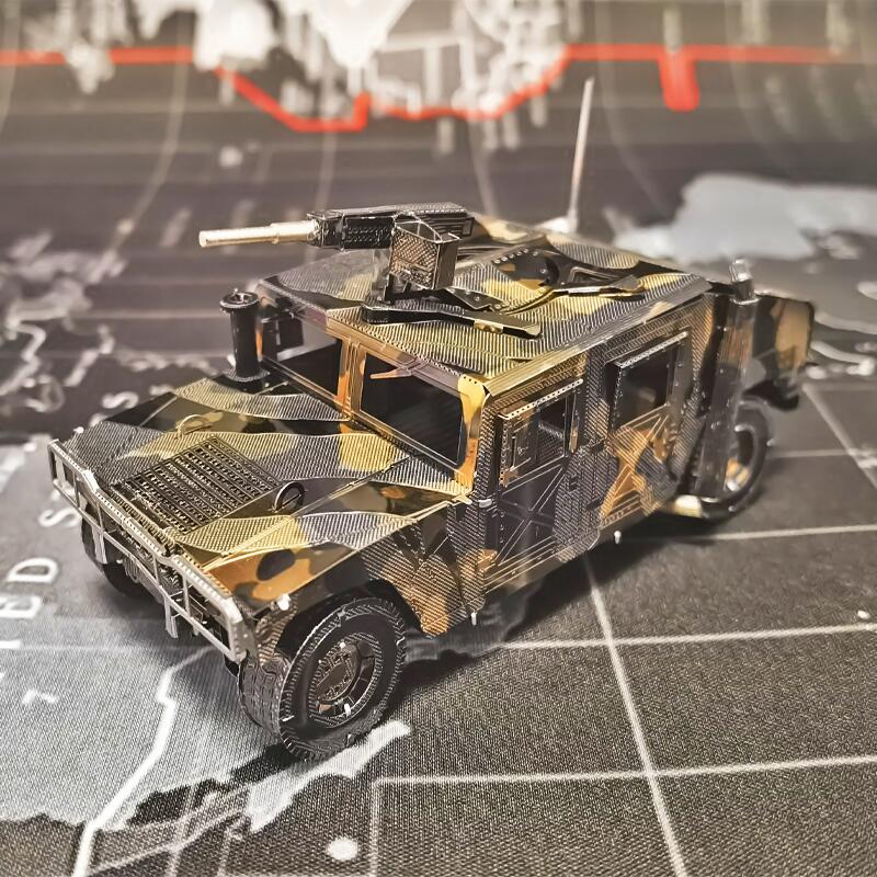 全金屬3D立體DIY拼裝模型拼圖軍事悍馬越野吉普汽車 益智成人玩具