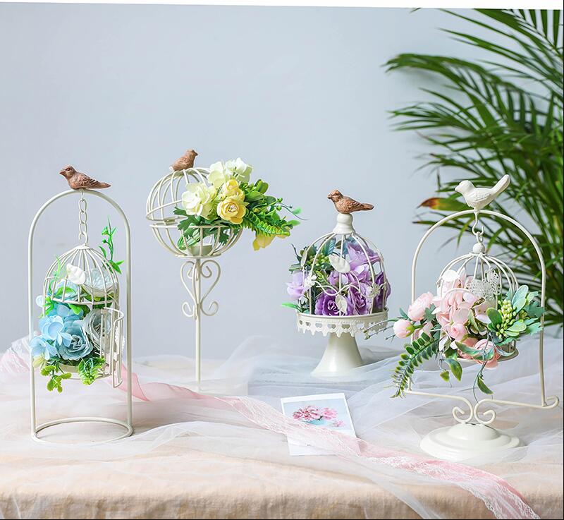 浪漫燭台 鐵藝鳥籠造型燭檯婚禮佈置歐式古典可愛小鳥造型氣氛燭台 zakka鄉村風-
