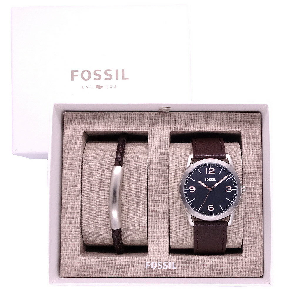 FOSSIL 美國最受歡迎頂尖運動時尚皮革腕錶-黑-BQ2465SET