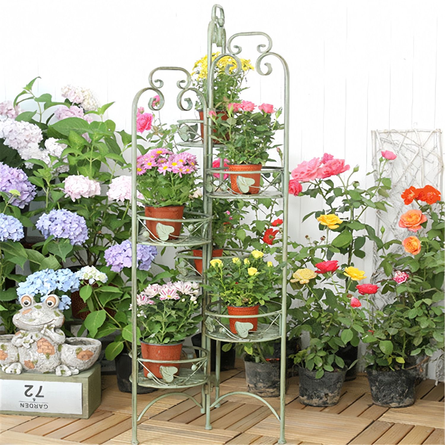 公司貨/附發票 歐式花架子客廳落地式鐵藝藤架花盆室內陽臺戶外庭院植物收納架子 免運