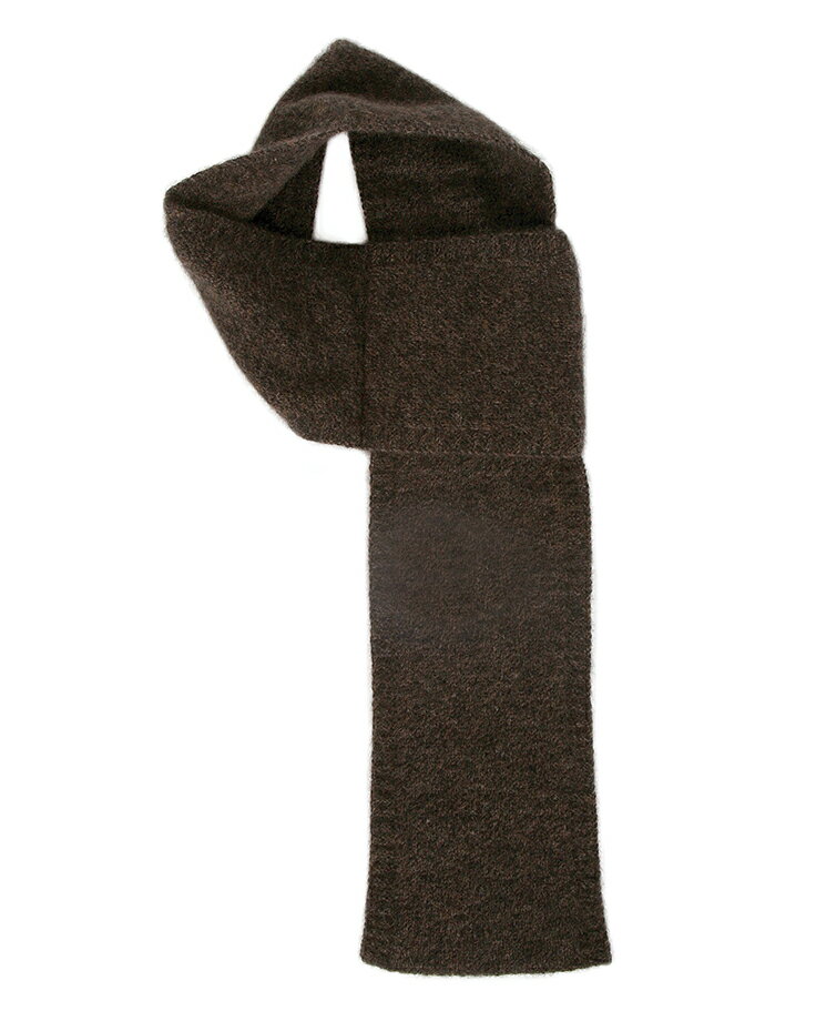 紐西蘭貂毛羊毛圍巾*棕褐(窄版12公分)