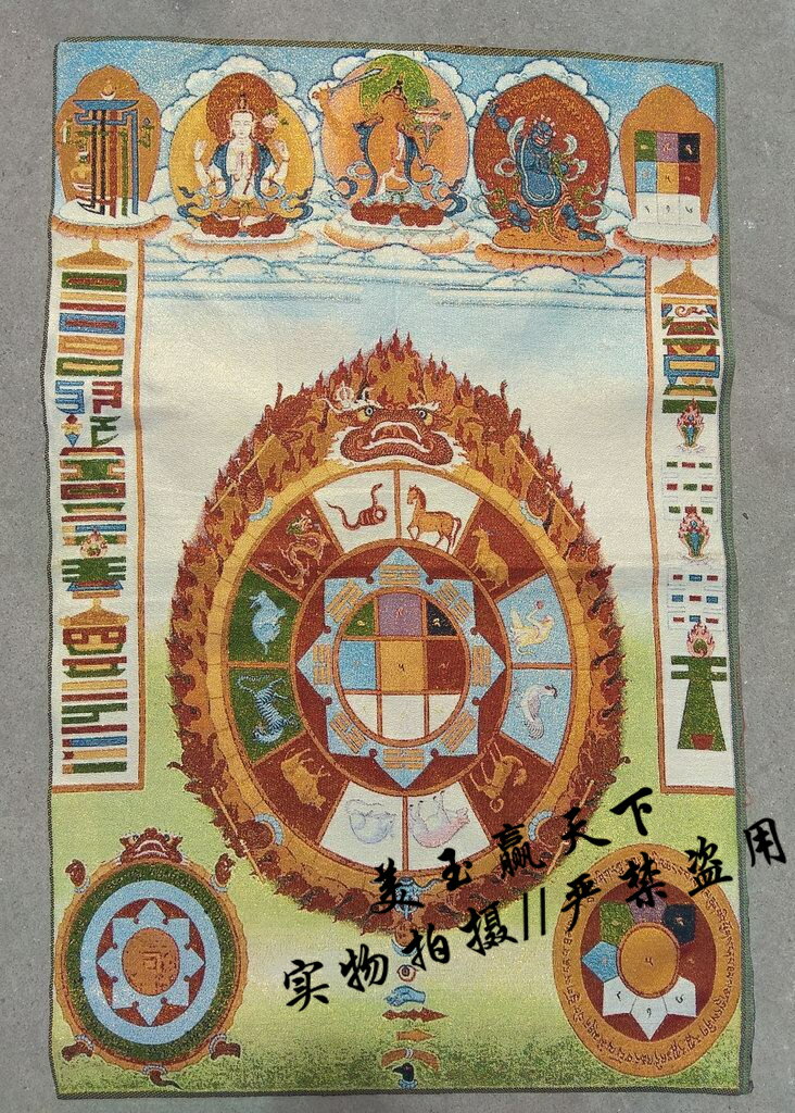 密宗金剛壇城唐卡 尼泊爾刺繡畫 佛教密宗織錦 唐卡絲綢藏式圖案