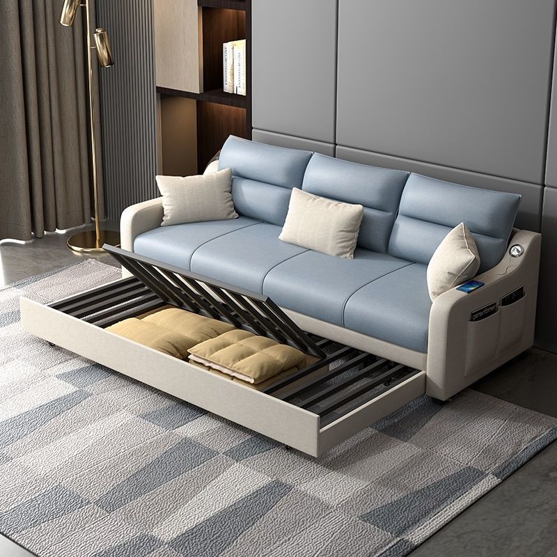 多功能沙發床輕奢科技布小戶型客廳多功能伸縮現代簡約可折疊