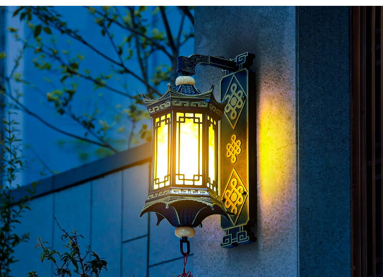 中式LED 壁燈門頭燈大門燈戶外防水防銹花園燈別墅燈太陽能庭院燈 9