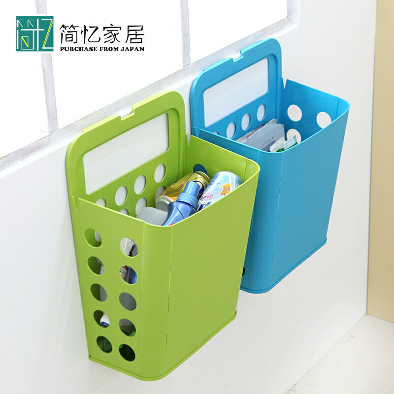 韓國進口可懸掛收納桶掛式臟衣籃雜物收納盒垃圾桶廚房浴室置物架