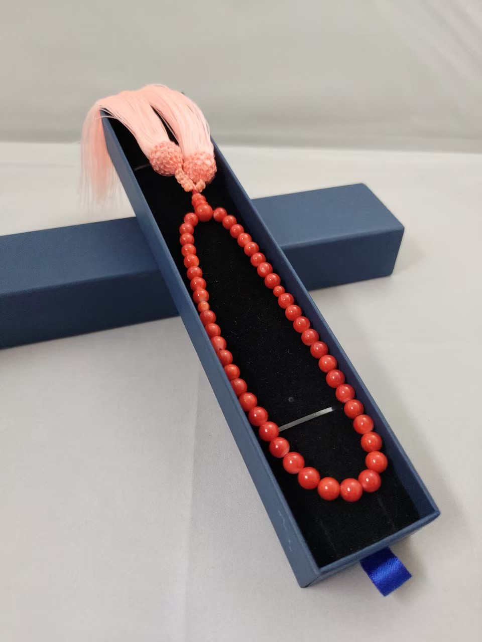 璀麗珠寶 日本赤血紅珊瑚佛教日式念珠(数珠)-6MM(粉穗)
