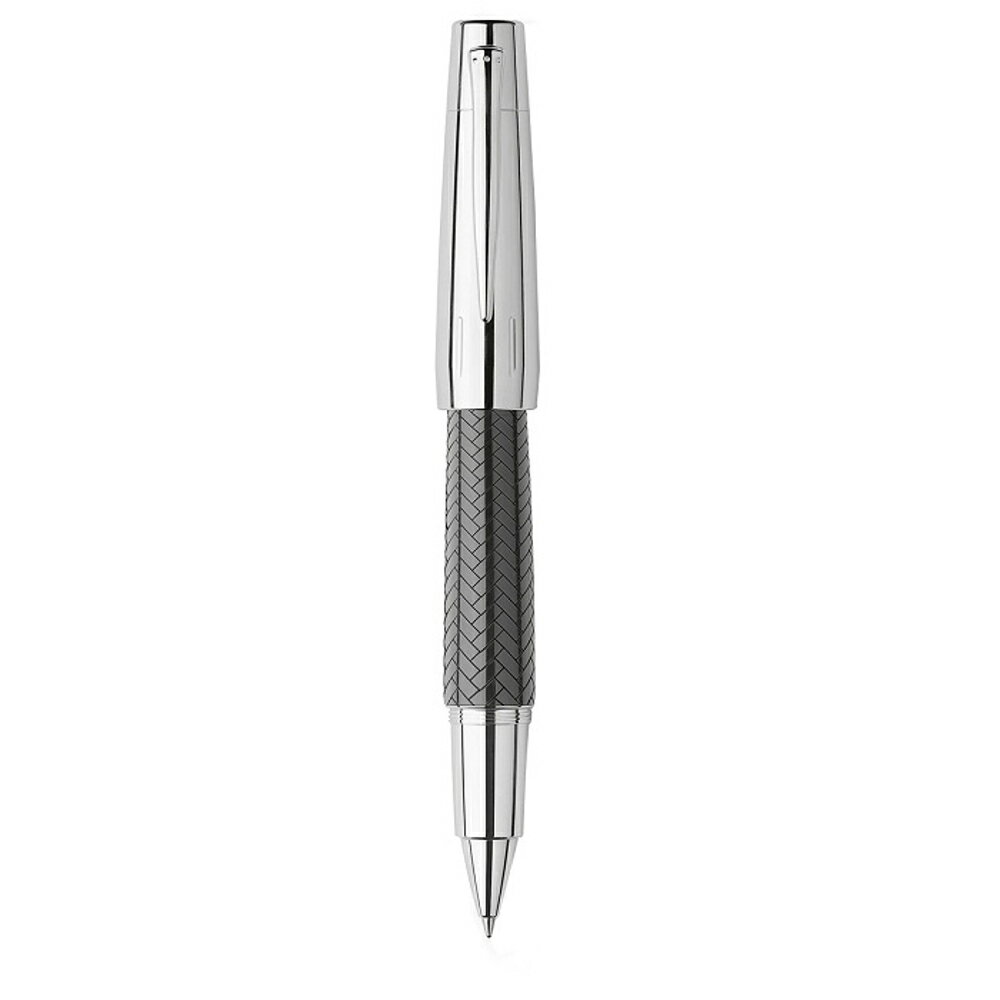 Faber-Castell E-MOTION系列黑色鑲木紋鋼珠筆*加贈筆套