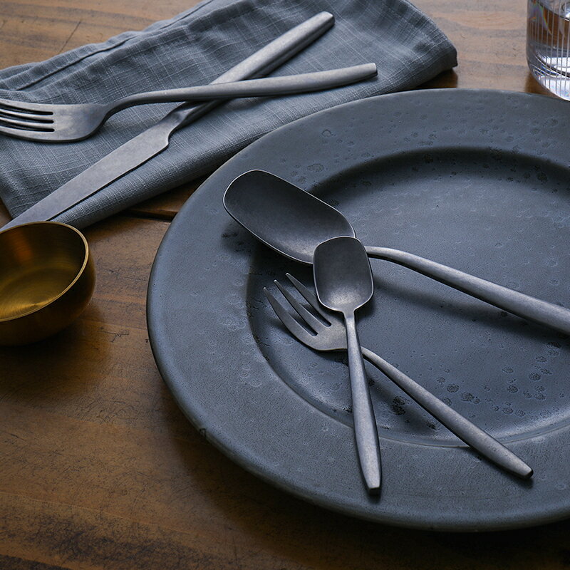 朵頤西餐餐具不銹鋼甜品勺叉子勺子全套家用牛排牛排刀叉盤子套裝1入