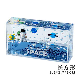 ✤宜家✤太空人宇航員流沙油漏裝飾擺件 (長方形) 創意宇宙桌面減壓療慾 生日禮物