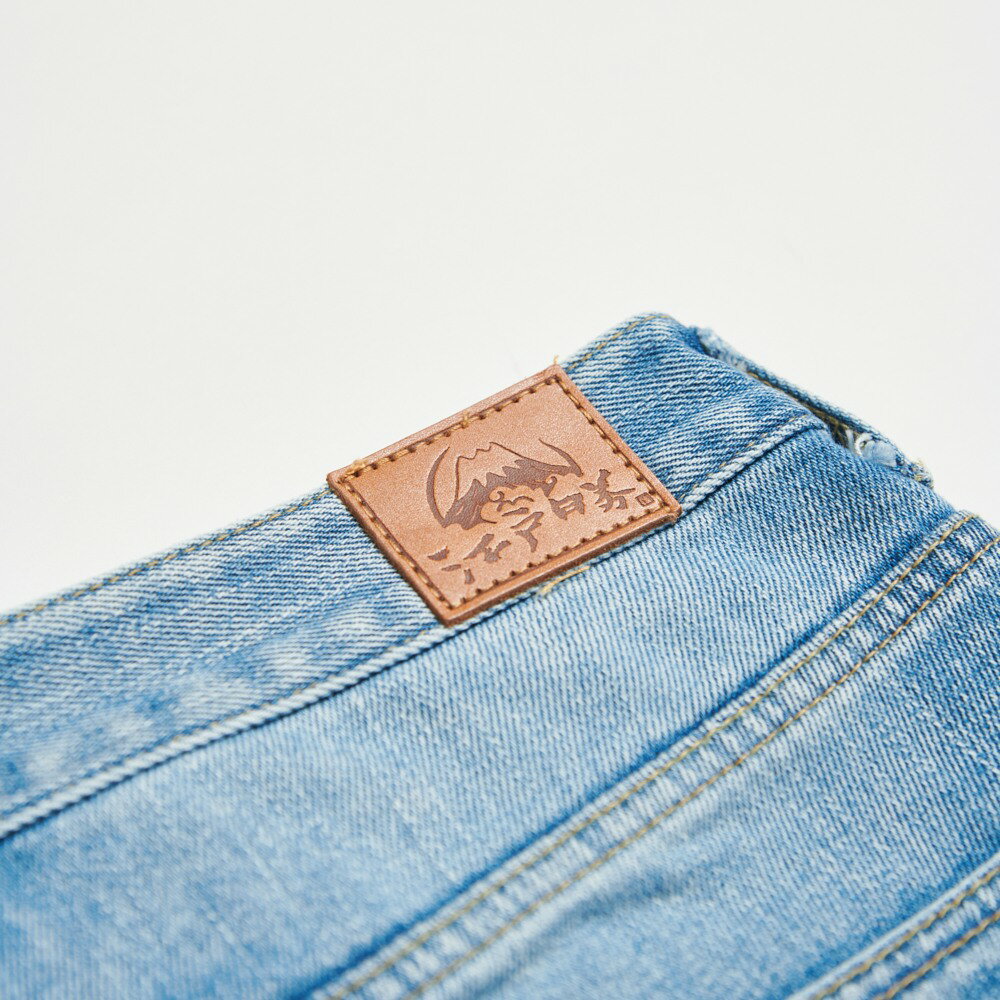 EDOKATSU江戶勝 男款 石洗雪花丹寧直筒褲 (石洗藍) 6