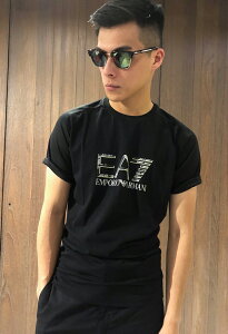 美國百分百【全新真品】Emporio Armani EA7 短袖T恤 logo 運動透氣 T-shirt 黑白 J011