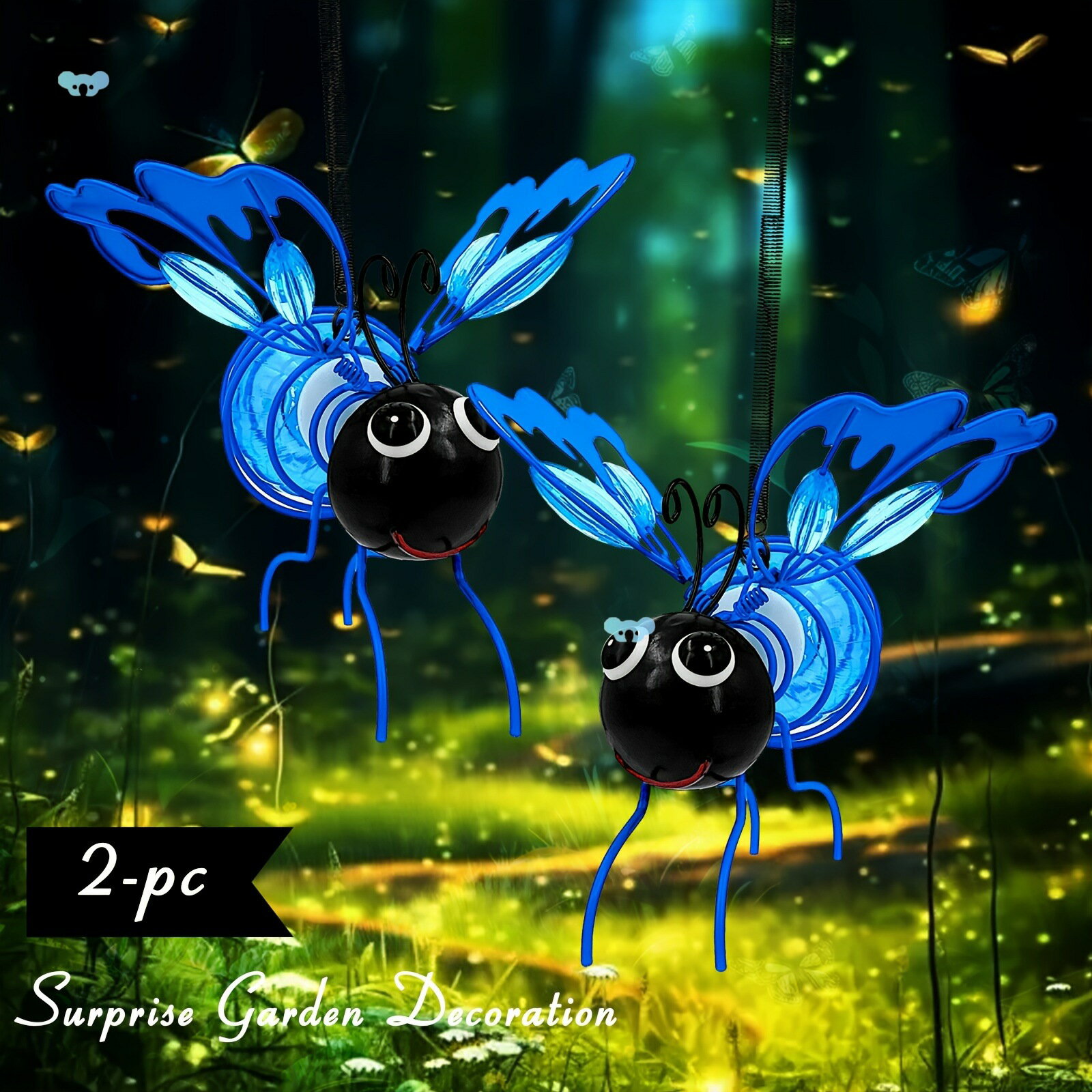 2 Pack Solar Powered Metal Butterfly Garden Lights, LED