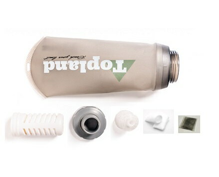 【【蘋果戶外】】Topland 濾水器水袋組 500ml【過濾器+水袋】登山行動濾水器 活性碳纖維棉 三階段過濾 濾心可單獨拆卸
