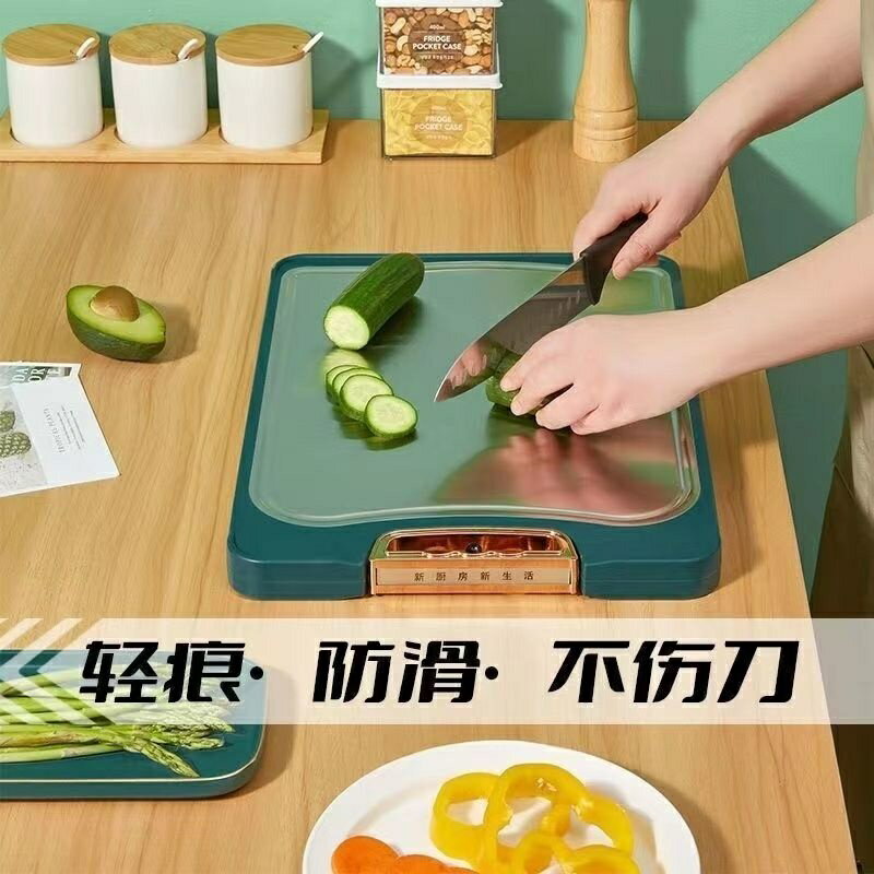 菜板 不鏽鋼菜板 不銹鋼砧板 德國304不鏽鋼雙面菜板 家用多功能切菜板 可立式菜板 防黴菜板
