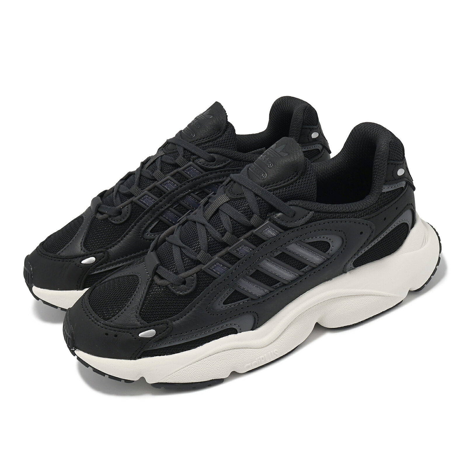adidas 休閒鞋 OZMILLEN 男鞋 女鞋 黑 白 皮革 網布 緩衝 情侶鞋 愛迪達 ID5831 7