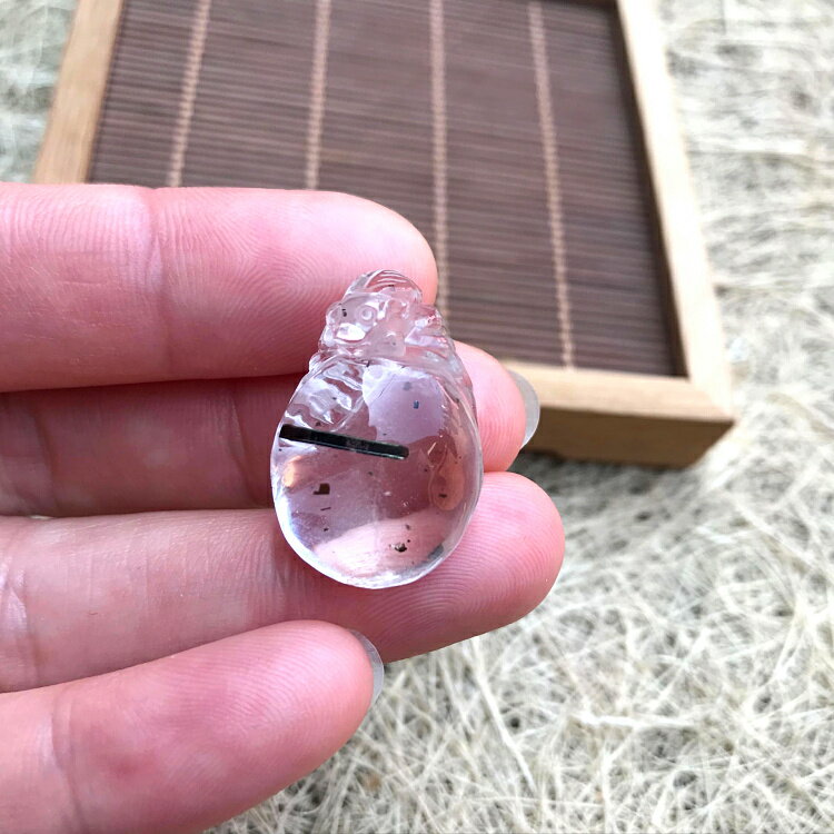 天然水晶雕刻福在眼前吊墜招財辟邪轉運防輻射飾品禮物一物一圖