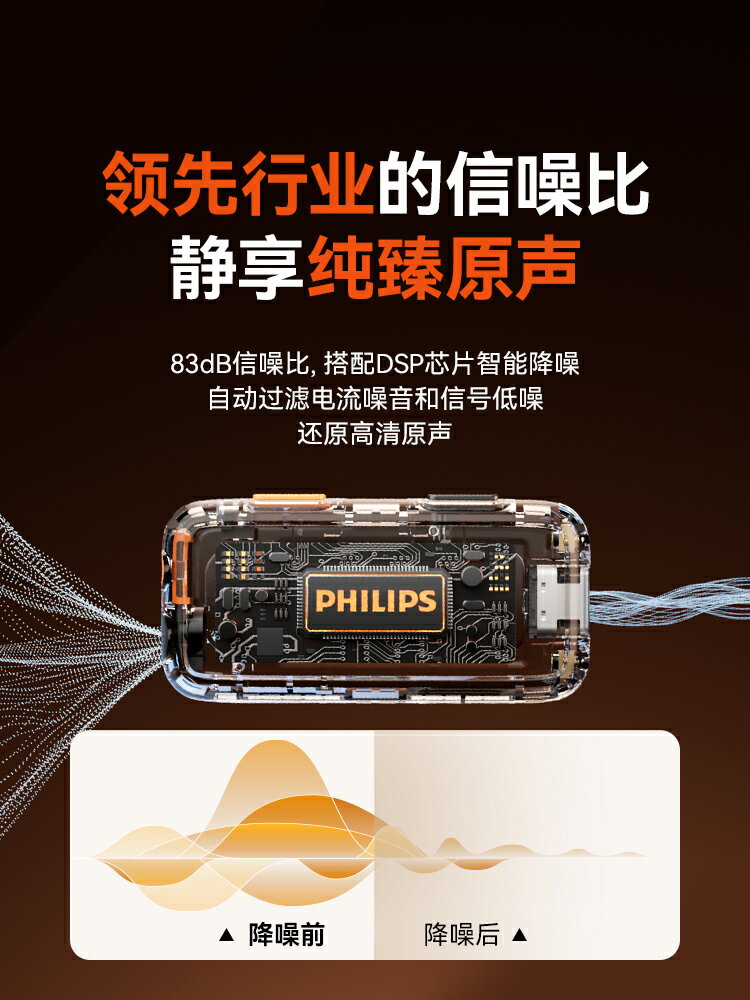 飛利浦無線麥克風夾領式降噪錄音拍影片直播專用裝置領夾收音麥器