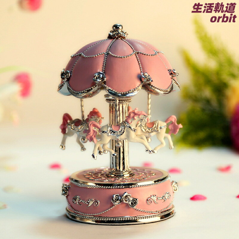 【旋轉木馬】音樂盒 花朵傘音樂盒 旋轉音樂盒 生日禮物 兒童禮物 女孩禮物 八音盒 小號花朵傘造型 精緻擺飾 送禮首選