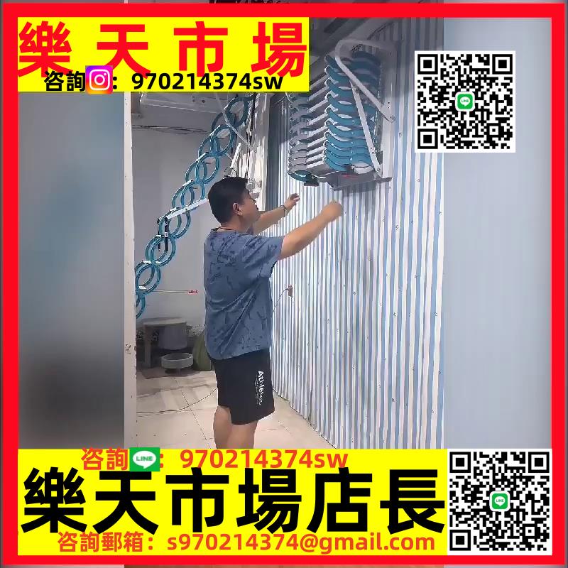 伸縮樓梯閣樓掛梯家用壁掛式折疊梯升降伸縮梯室外加厚梯碳鋼梯子