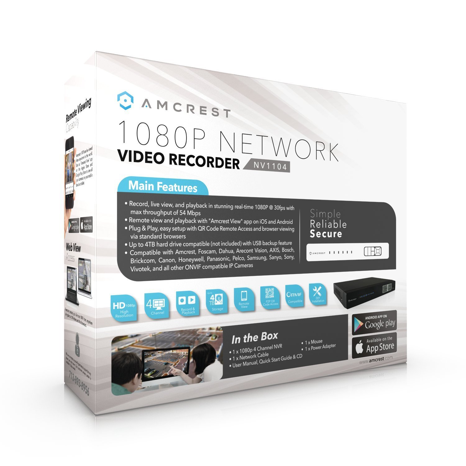 Amcrest: Amcrest NV1104 1080p NVR Network Video Recorder