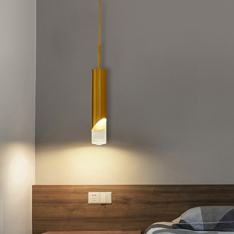 現代單頭臥室床頭吊燈簡約輕奢餐廳藝術設計師雙頭北歐吧臺小吊燈